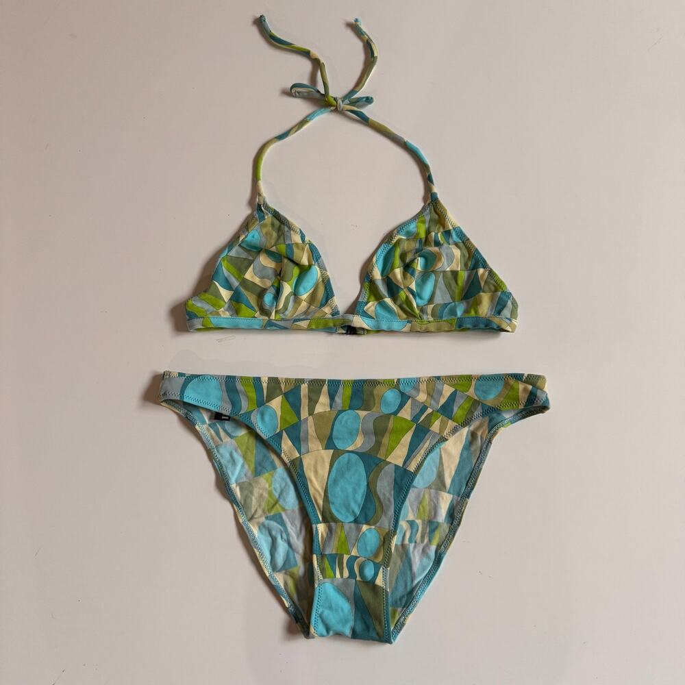 Missoni Geometric Print Bikini Halter Two Piece Bathing Swim Suit Size 44 US 8